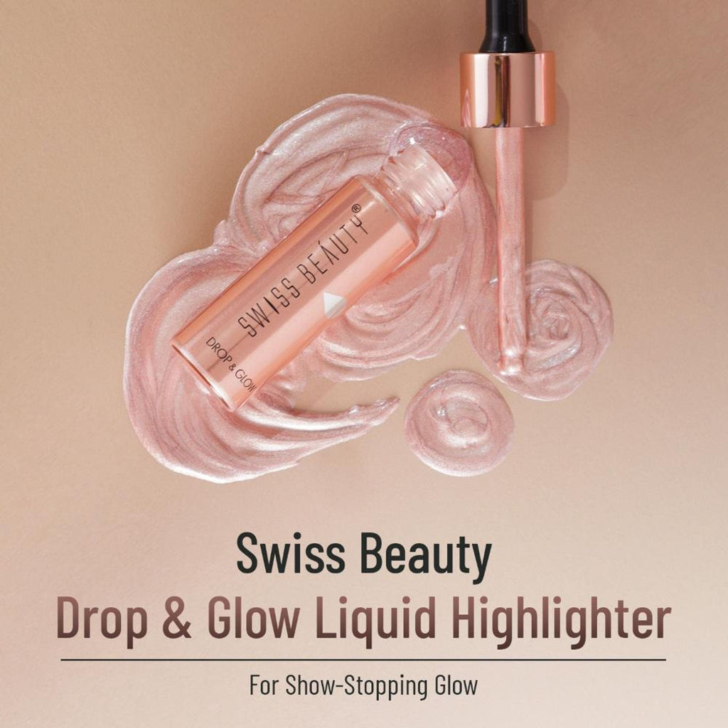 Swiss Beauty Drop and Glow Liquid Highlighter , Shimmer Shine , Dewy Finish - 01 Light Pink