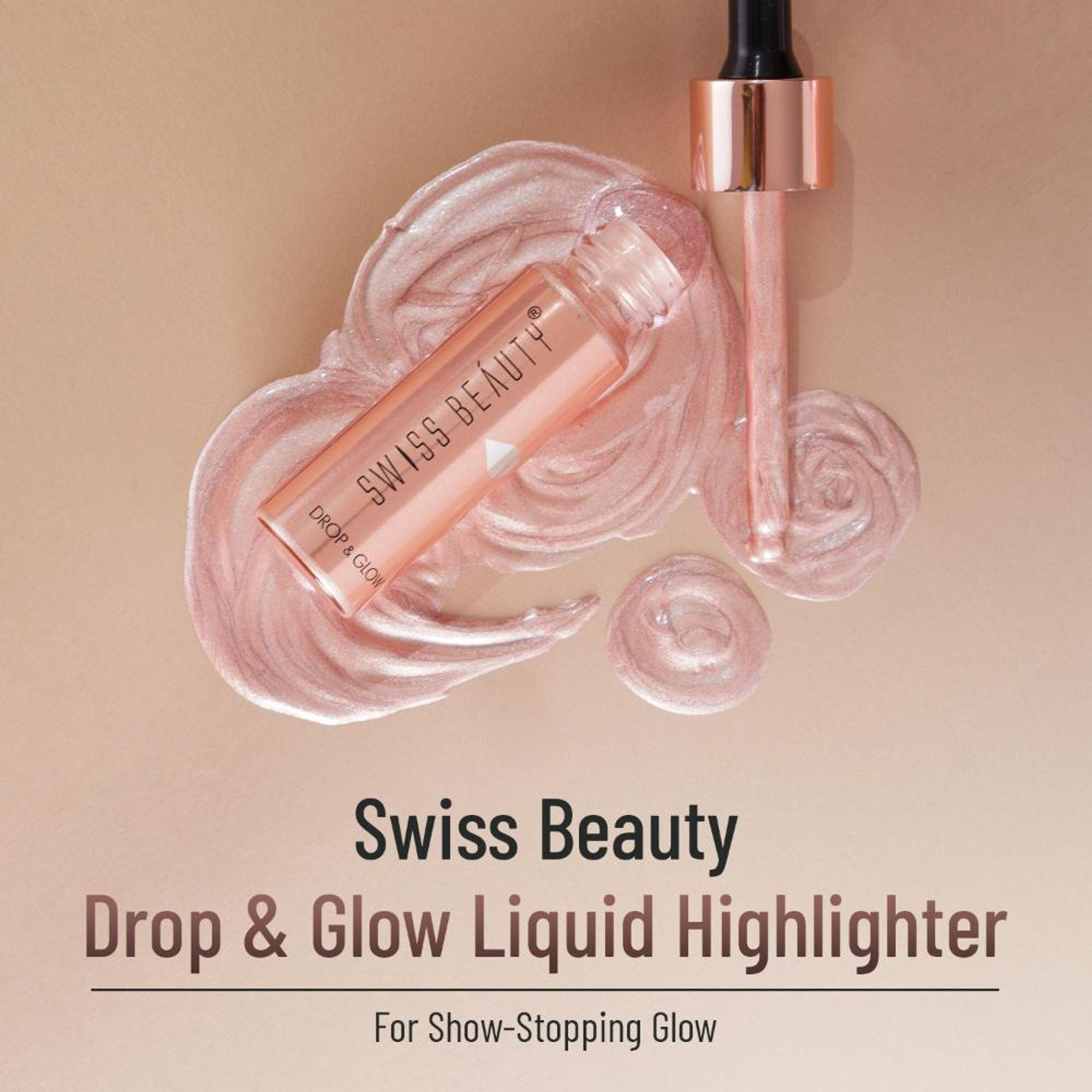Swiss Beauty Drop and Glow Liquid Highlighter , Shimmer Shine , Dewy Finish - 04 Light Brown