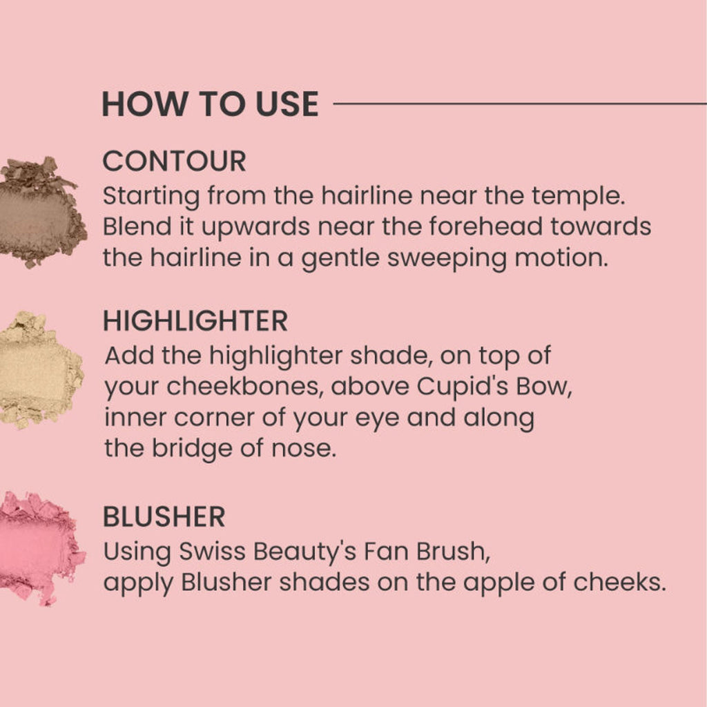 Swiss Beauty Cheek-A-Boo 3 In One Blushe Contour And Highlighter - 1