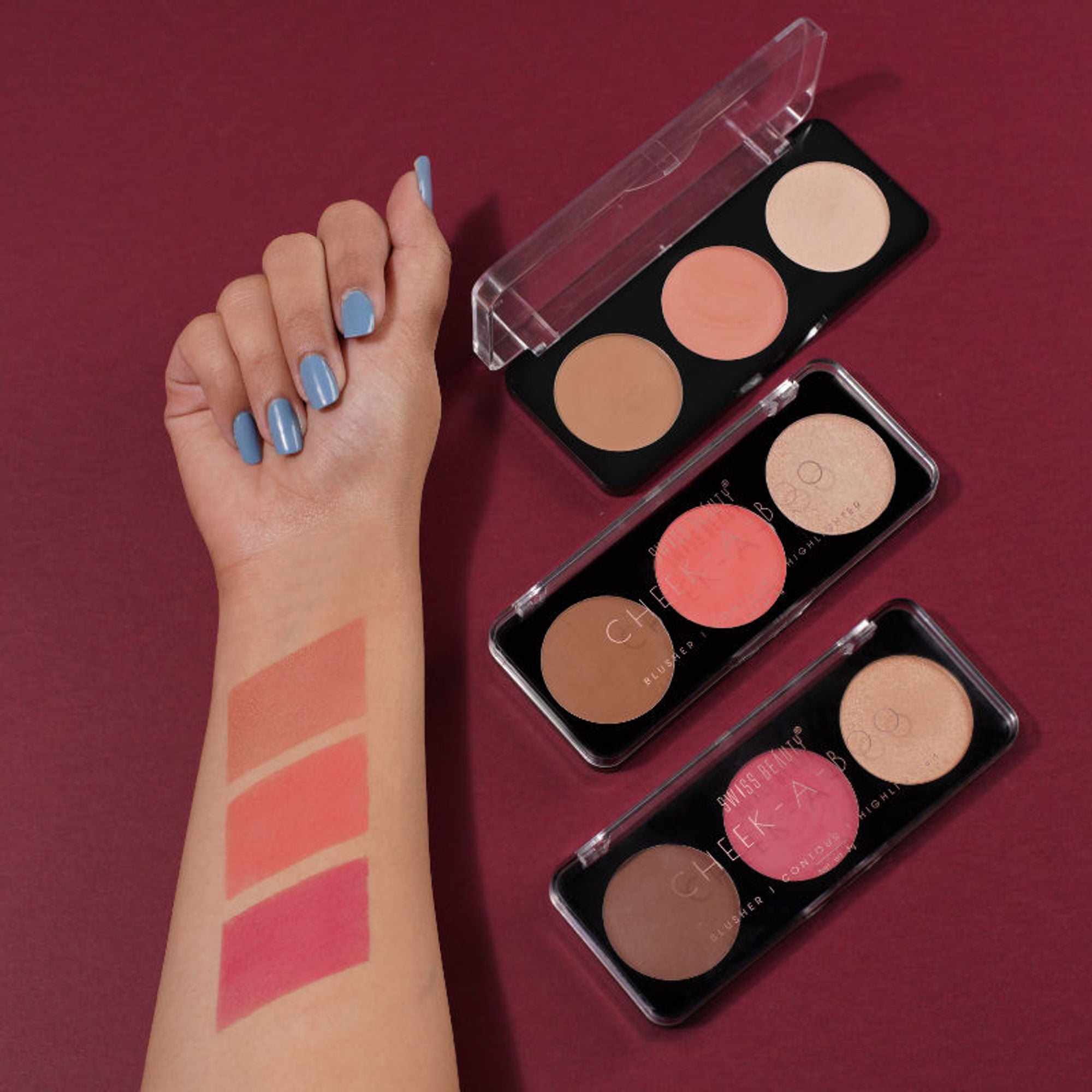 Swiss Beauty Cheek-A-Boo 3 In One Blushe Contour And Highlighter - 1