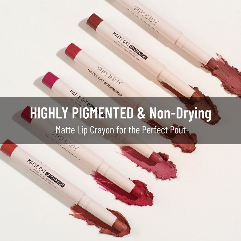 Swiss Beauty Non Transfer Matte Cat Lip Crayon - Berry Blast
