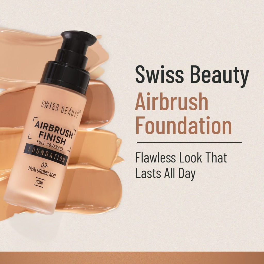 Swiss Beauty Airbrush Finish Full Coverage Foundation - 1 Shell White