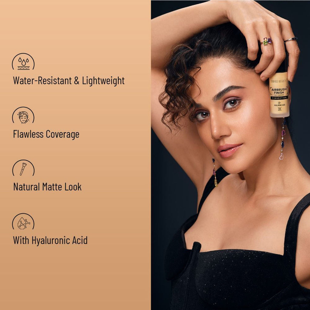 Swiss Beauty Airbrush Finish Full Coverage Foundation - 4 Golden Beige