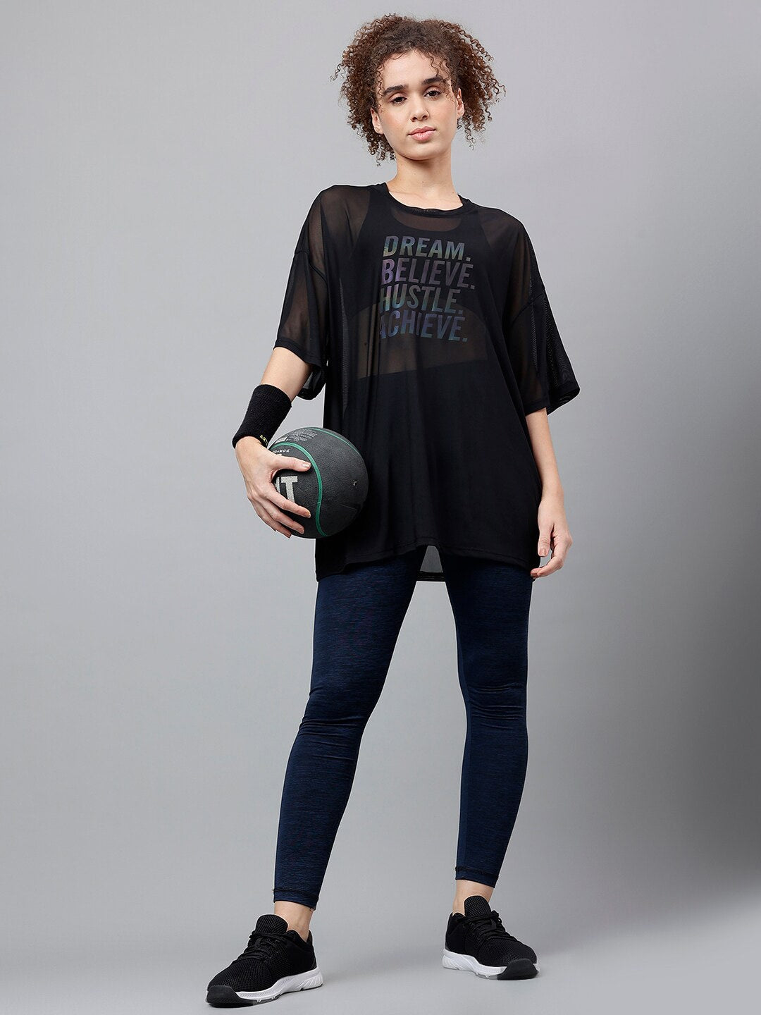 MKH Dri-FIT Typography Printed Drop Shoulder Sleeves Relaxed Fit Sports T-shirt