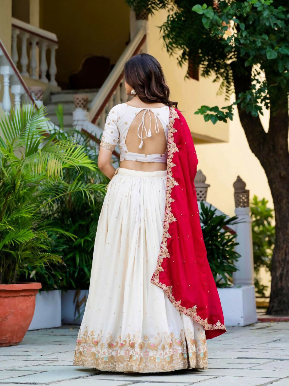 Lehenga Mart Designer Indian Wedding Lehenga Choli-White