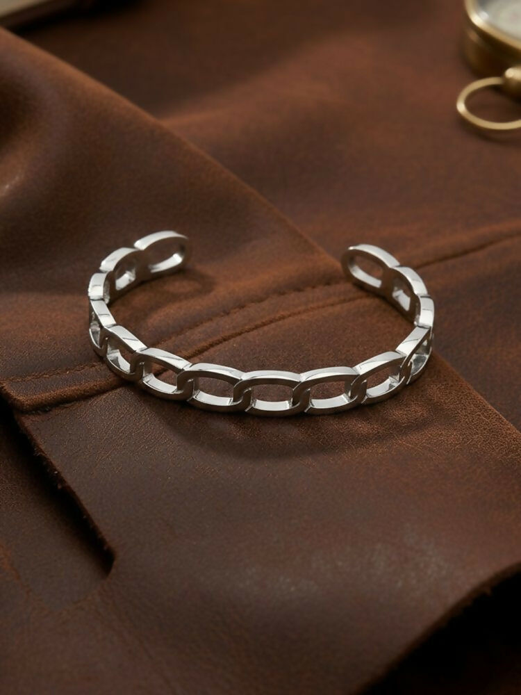 NVR Men's Silver Plated Cuff Bracelet