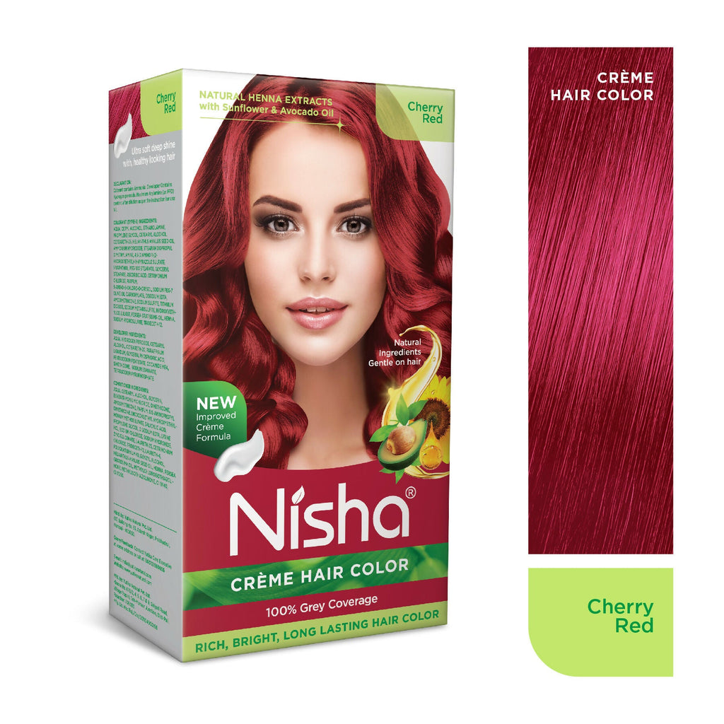 Nisha Creme Hair Color for Women - Cherry Red