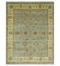 6x8 Fine Hand Knotted Silver and Ivory Traditional Vintage Persian Style Antique Wool Rug | AGR30