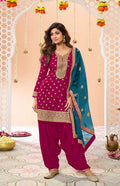 Anaita Pink Embroidered Viscose Patiala Salwar Suit