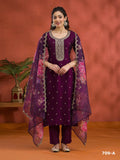 Anaita Maroon Silk Embroidered Viscose Thread Zari Work Salwar Suit