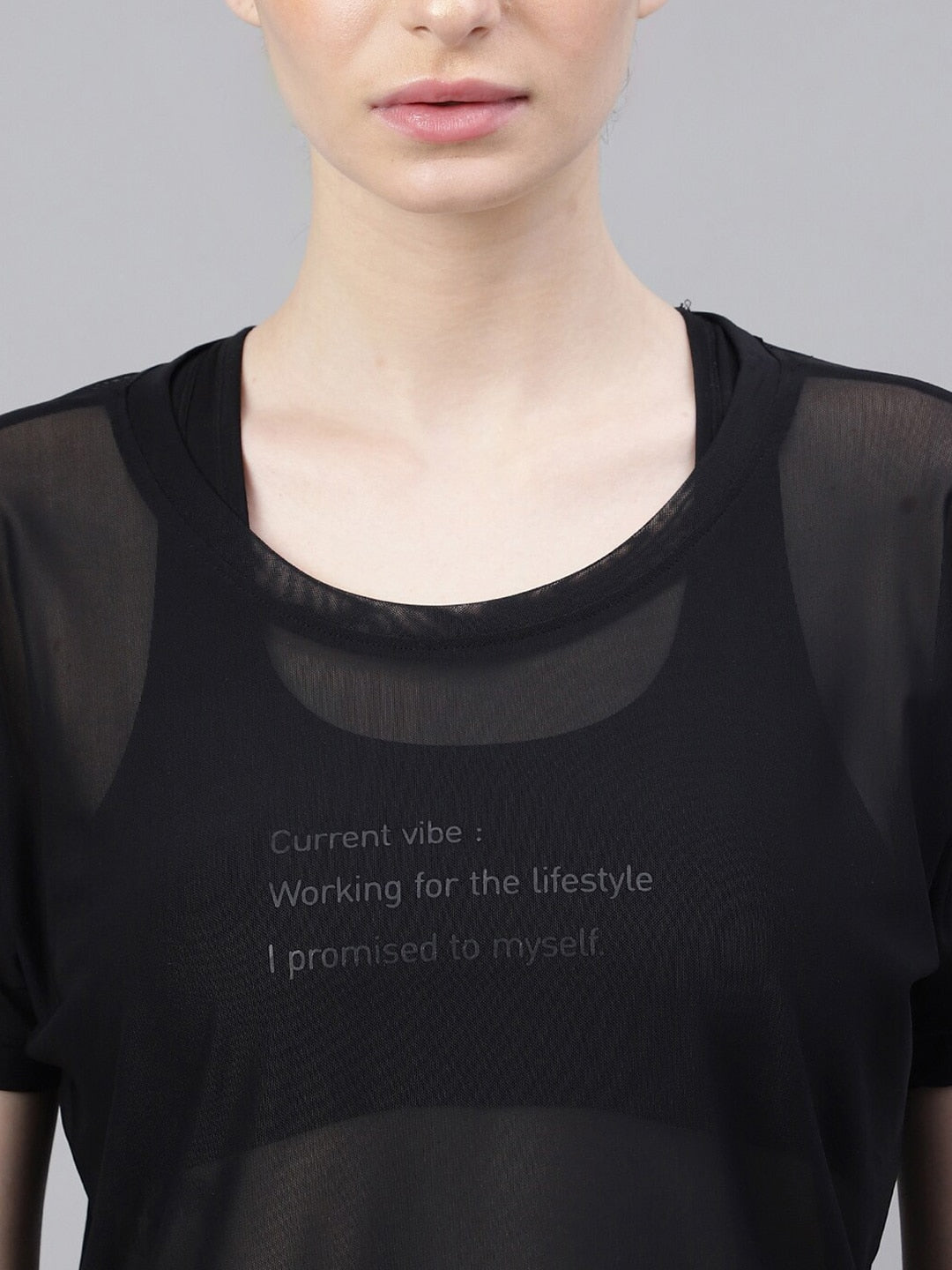 MKH Dri-FIT Typography Printed Drop Shoulder Sleeves T-Shirt