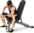 JOROTO MD80 Adjustable Weight Bench, 1000LB Capacity Heavy Duty Strength Training Bench for Home Gym, Flat/Incline/Decline Utility Workout Bench Press with Wheels & Extended Backrest