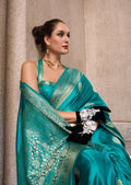 Anaita Sky Blue Silk Tissue Zari Weaving Work Saree With Blouse Piece