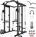Mikolo Power Cage, Power Rack with Cable Crossover System, 1500LBS Squat Rack with LAT Pull Down System, Workout Cage with Pulley System for Fitness Home Gym