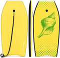 Goplus 41''/37''/33'' Lightweight Body Board for Beach, Surf Board with EPS Core, XPE Deck, HDPE Slick Bottom, Wrist Leash, Bodyboard for Kids Adults Surfing