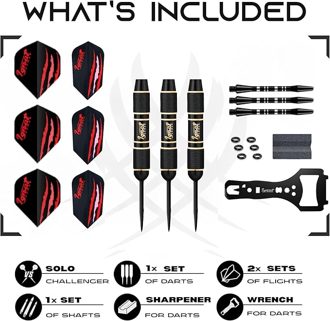 IgnatGames Premium Steel Tip Darts – 3/6/12 Pack Brass Barrels with Aluminum Shafts, 16 GlideXPro Flight Set, Tool Kit & Giftable Case