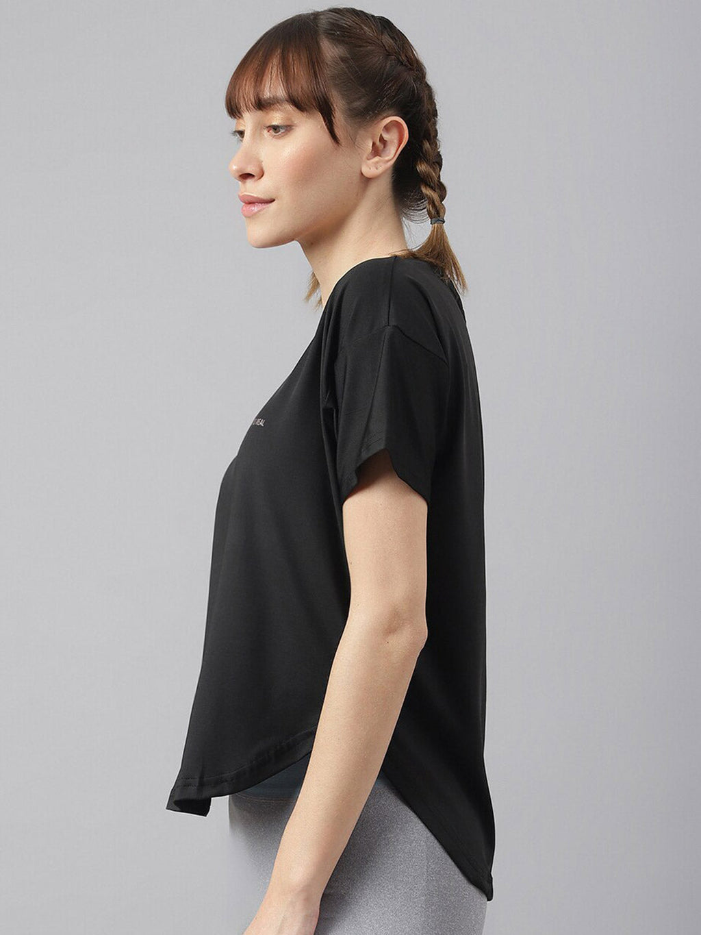 MKH Women Typography Printed Drop-Shoulder Sleeves Dri-FIT Sports T-shirt