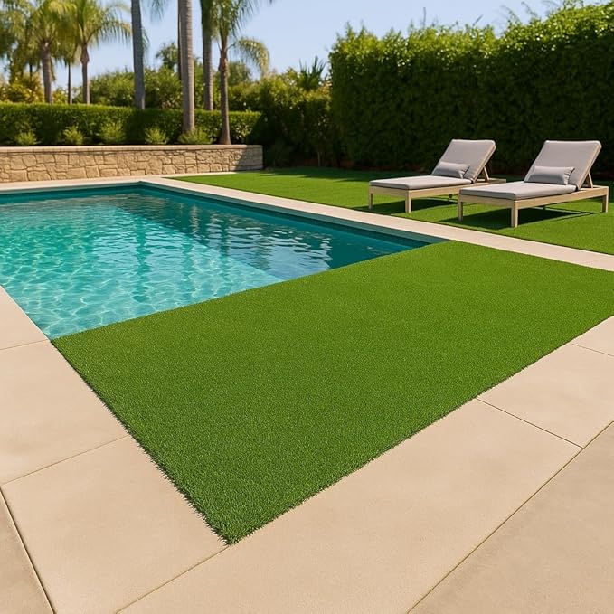 Ottomanson Artificial Turf Golf Hitting Mat 6'6" x 24' Indoor/Outdoor Waterproof Synthetic Fake Grass for Putting Practice Baseball Football Sports Gym Backyard, Custom Size 2' up to 30'