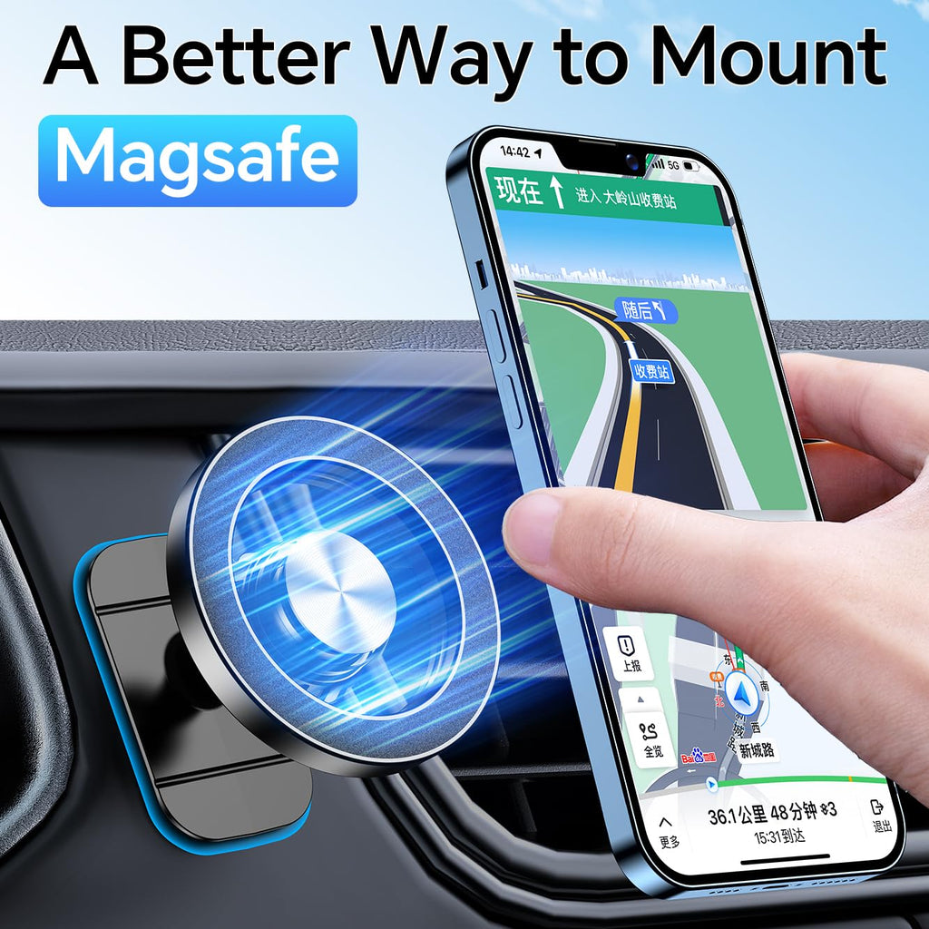 MagSafe Car Mount — 20 Strong Magnets Magnetic Dashboard Phone Holder for iPhone 17/16/15/14