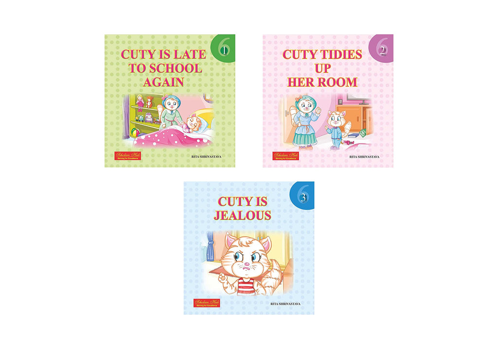 Storybook For Kids: Scholars Hub Cuty Story Books Part 1-3 (Set Of 3 Books) (Positive Values Storybooks) (Illustrated) | 60 Pages | Character Building Stories For Kids