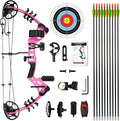 Youth Compound Bow Set 15-45 Lbs for Teens and Beginner, Package with Archery Hunting Equipment, Max Speed 260fps, Adjustable, Right Hand