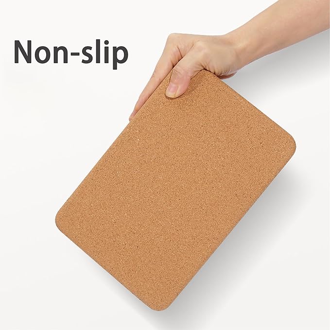 SNAKUGA Cork Yoga Block 2 Pack for Pilates, 4'' or 3'' Non-Slip & High Density Blocks for Meditation, Fitness and Stretching, Supportive and Flexibility Brick for Improve Poses Balance