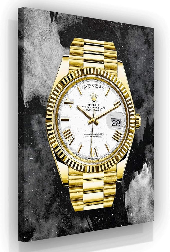 SuccessHunters Luxury Gold Watch Canvas Print Office Wall Decoration Home Decor Modern Art Prints Inspiration Motivation Inspire Entrepreneur Quote Inspirational Motivational House Decal (8 x 8 in)