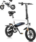 Winado Electric Bike for Adults, 14" Folding Electric Bicycle 450W Motor with Dual Disc Brakes, Max Range 25Miles(Pedal-Assist) & Speed 15.5MPH, Foldable Commuter City Ebike for Adults/Teens