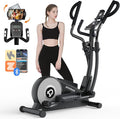 pooboo Elliptical Machine, Elliptical Exercise Machine with 16-Level Resistance&Hyper-Quiet Magnetic Driving System, Elliptical Machine for Home with LCD Monitor&15.5IN Stride, 350LBS Weight Capacity