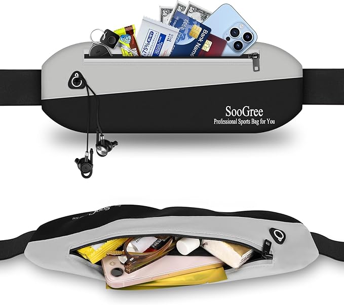 Slim Fanny Packs for Women Men,Waterproof Waist Pack with Reflective Strip Adjustable Strap,Running Belt for Sports Workout Cycling Hiking, Casual Hands-Free Wallets Phone Bag (Style 10)