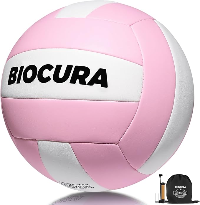 Softy Volleyball, Durable PU Leather,Waterproof Indoor Outdoor Soft Volleyball for Beach Game Gym Training (Official Size 5)