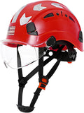 AOLAMEGS Construction Safety Hard Hat - ANSI Z89.1 Type Ι OSHA Approved Safety Helmets with Chin Straps Lightweight Reflective Vented ABS Hard Hats For Men Women Industrial Workwear 6-point Suspension