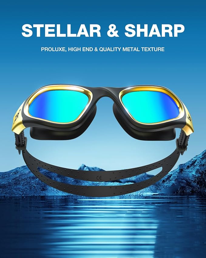ZIONOR Swim Goggles, G1 MAX Polarized Anti-Fog Swimming Goggles for Men Women