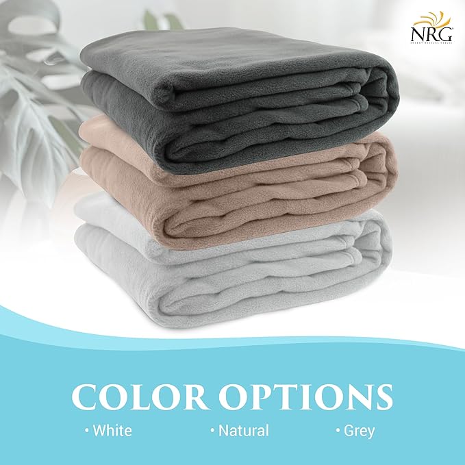 NRG Polar Fleece Blankets Fleece Massage Table Blanket - 60" x 86" - White - Ultra Soft, Warm & Comfortable - Lightweight Blanket Perfect for Most Massage Tables - Machine Washable