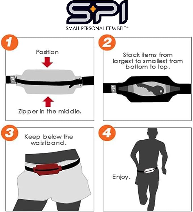 SPIbelt Running Belt for Women Men, Phone Holder for Running, Running Fanny Pack, Holder for Phone, Running Waist Pack, Adjustable Waist, [Fits All Phones]. Black with Turquoise Zipper