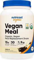 Nutricost Organic Vegan Meal Replacement Shake Powder (Vanilla) - Certified USDA Organic, Vegan, and Gluten Free