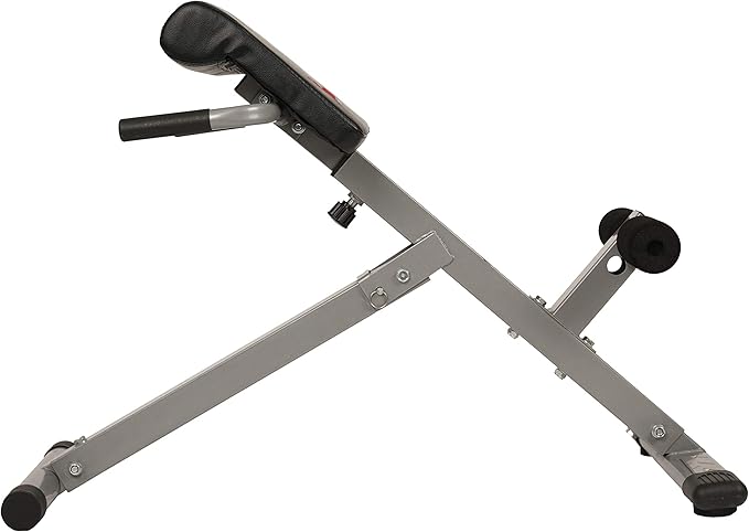Sunny Health & Fitness Foldable Hyperextension Roman Chair w/Back Extension, Home Gym Sit Up Bench for Glute & Ab Workouts, Optional Adjustment Incline & Multi-Function Heavy-Duty Exercise Equipment