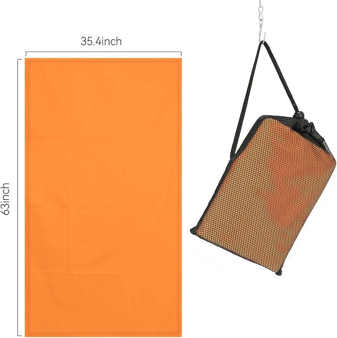 Microfiber Beach Towel-Perfect for Travel, Sports, Camping, Swimming, Yoga, Gym- Quick Dry, Sand Free, Compact, Lightweight, Absorbent (Orange, Medium(130x70cm, 51x27”))