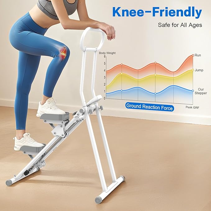 Stair Stepper for Home Gym,Folding Vertical Climber Cardio Exercise Machine,Stair Climber for Full Body Workout with Adjustable Handlebar for Women & Men