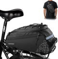 Bike Rear Rack Bag,9L PVC Waterproof Bike Trunk Bag for Road and Mountain Bikes,Bicycle Rear Seat Bag with Rain Cover Bike Saddle Bag for Cycling Trip (Pure Black)