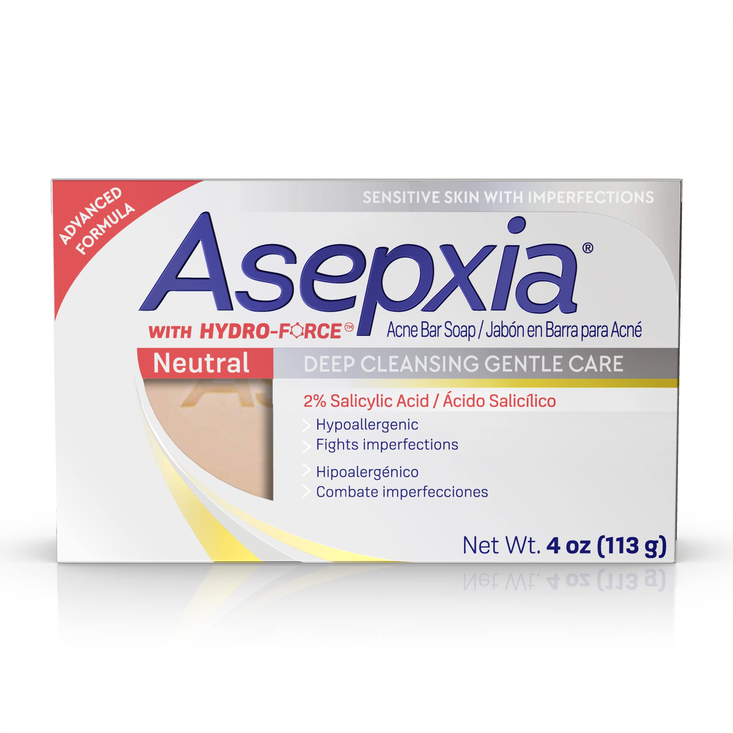 Asepxia Acne Treatment Neutral Hypoallergenic Bar Soap 4 oz