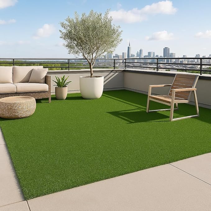 Ottomanson Artificial Turf Golf Hitting Mat 6'6" x 7' Indoor/Outdoor Waterproof Synthetic Fake Grass for Putting Practice Baseball Football Sports Gym Backyard, Custom Size 2' up to 30'