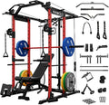 Mikolo Power Cage, Power Rack with Cable Crossover System, 1500LBS Squat Rack with LAT Pull Down System, Workout Cage with Pulley System for Fitness Home Gym
