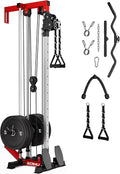 Wall Mount Cable Station, WM1 Cable Crossover Machine with 17 Positions, High and Low Cable Crossover Machine with Removable Footplate for Garage Home Gym