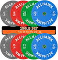 Colored Olympic Weight Plates, 2-inch Rubber Bumper Plate Set for Home Gym Barbell Weight Lifting and Strength Training