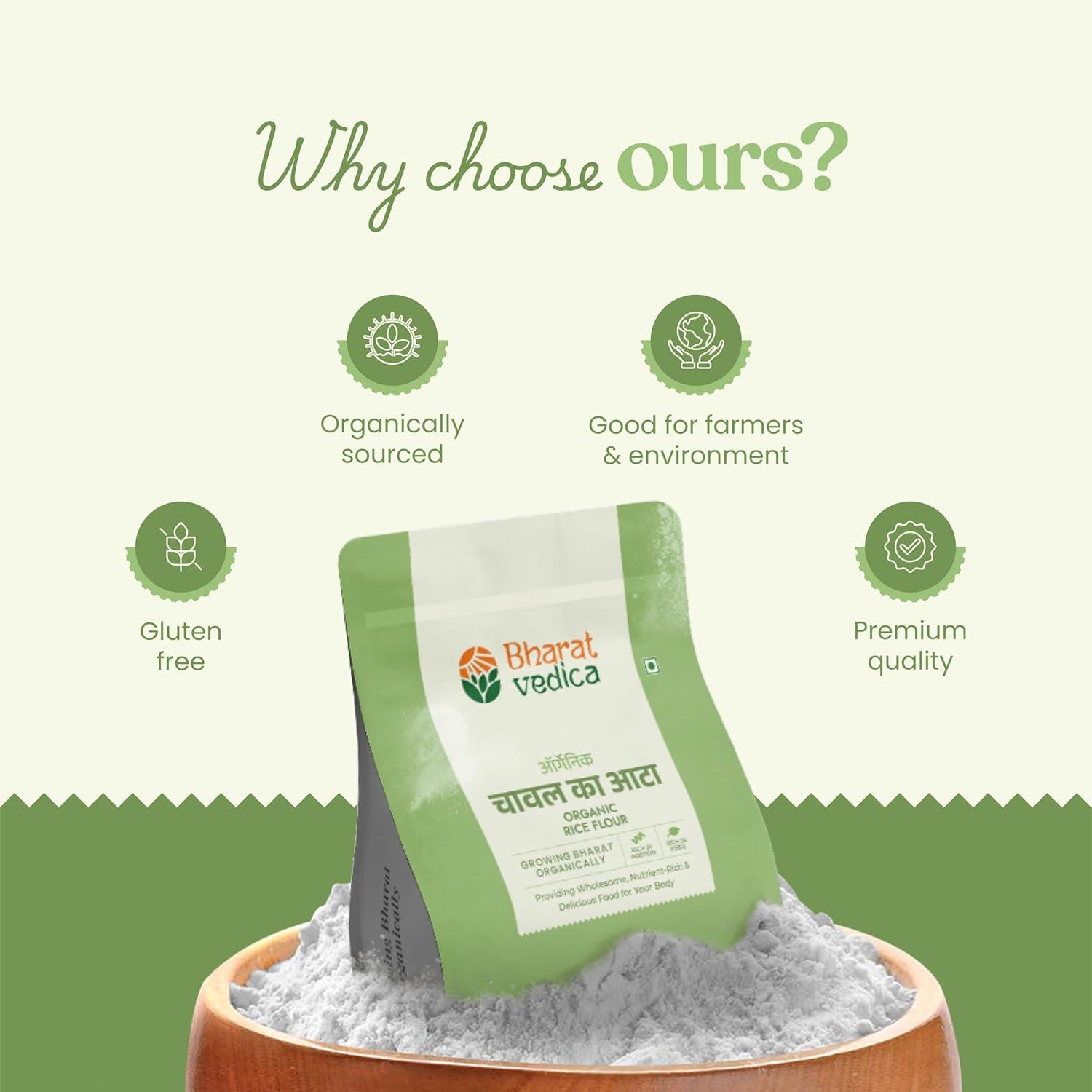 Bharat Vedica Organic Rice Flour - Organic Chawal ka Atta