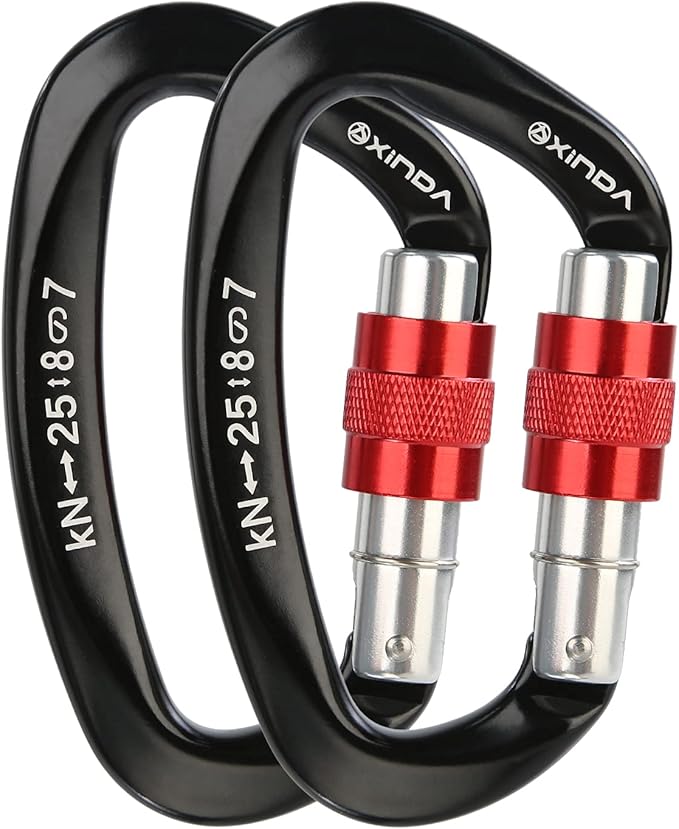Screwgate Locking Carabiner Clip - Professional Rock Climbing Carabiner Screw Lock,Heavy Duty Carabiners for Climbing,Mountaineer,Hammock,Camping,Outdoor Equipment
