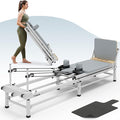 PAETA Pilates Reformer, 91" Foldable Reformer Pilates Machine with Adjustable Reformer Heights, Pilates Equipment with Piano Wire Spings and Jump Boards