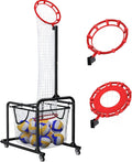 Volleyball Setter Training Equipment – Adjustable Height & Angle, Precision Target Cloth for Accurate Setting, Portable with Wheels, Ball Storage Net Bag Skill Levels