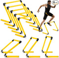 8 Pcs Adjustable Speed Training Hurdles 6" 9" 12" Speed Agility Hurdle Jumping Training Fitness Equipment Plyometric for Athletes Soccer Basketball Track Field